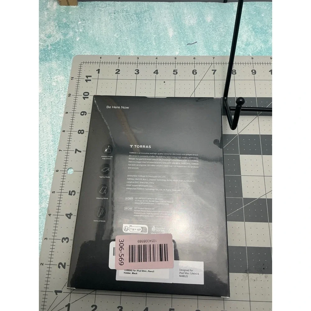 Torras iPad Mini 7 Mini 6 Case with Kickstand Pencil Holder Black M4BE25